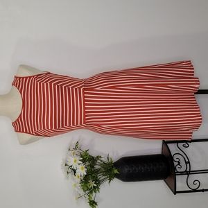Banana Republic Red and White Striped Sleeveless Dress SZ 0